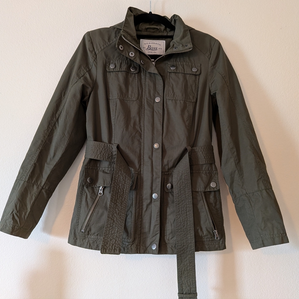 G.H. Bass & Co. Olive Green Utility Jacket - Water Resistant - XS (Fits like M)